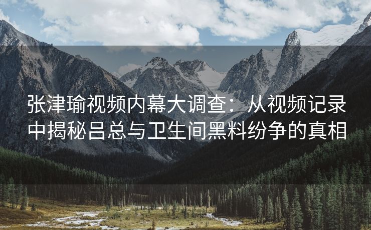 张津瑜视频内幕大调查：从视频记录中揭秘吕总与卫生间黑料纷争的真相