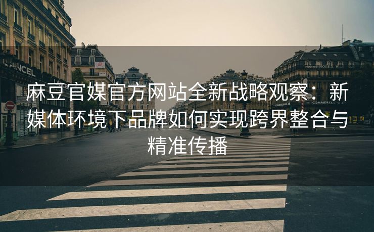 麻豆官媒官方网站全新战略观察：新媒体环境下品牌如何实现跨界整合与精准传播